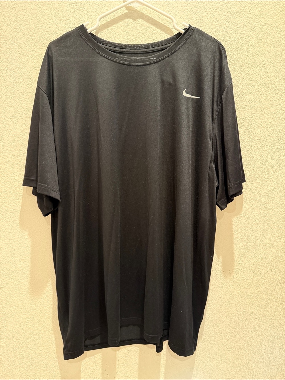Nike Black Short-Sleeve Performance Tee with Silver Swoosh